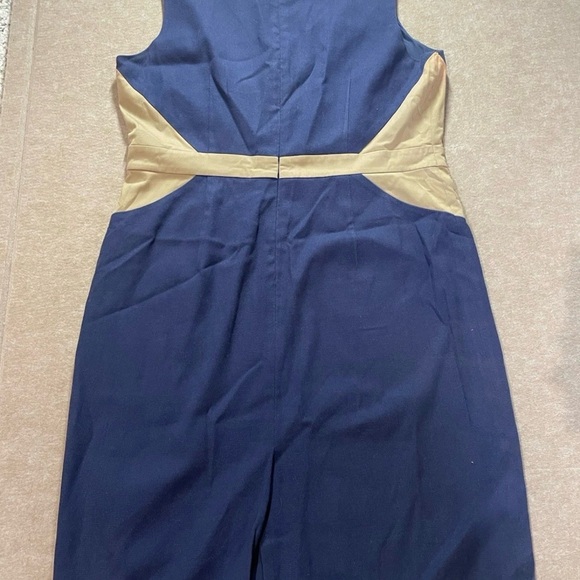 Ann Taylor Navy and Beige Midi Dress, perfect for spring, - Picture 2 of 7
